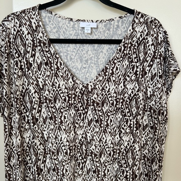 J. Jill Brown and Cream Patterned Maxi Dress Size Medium - Picture 2 of 6